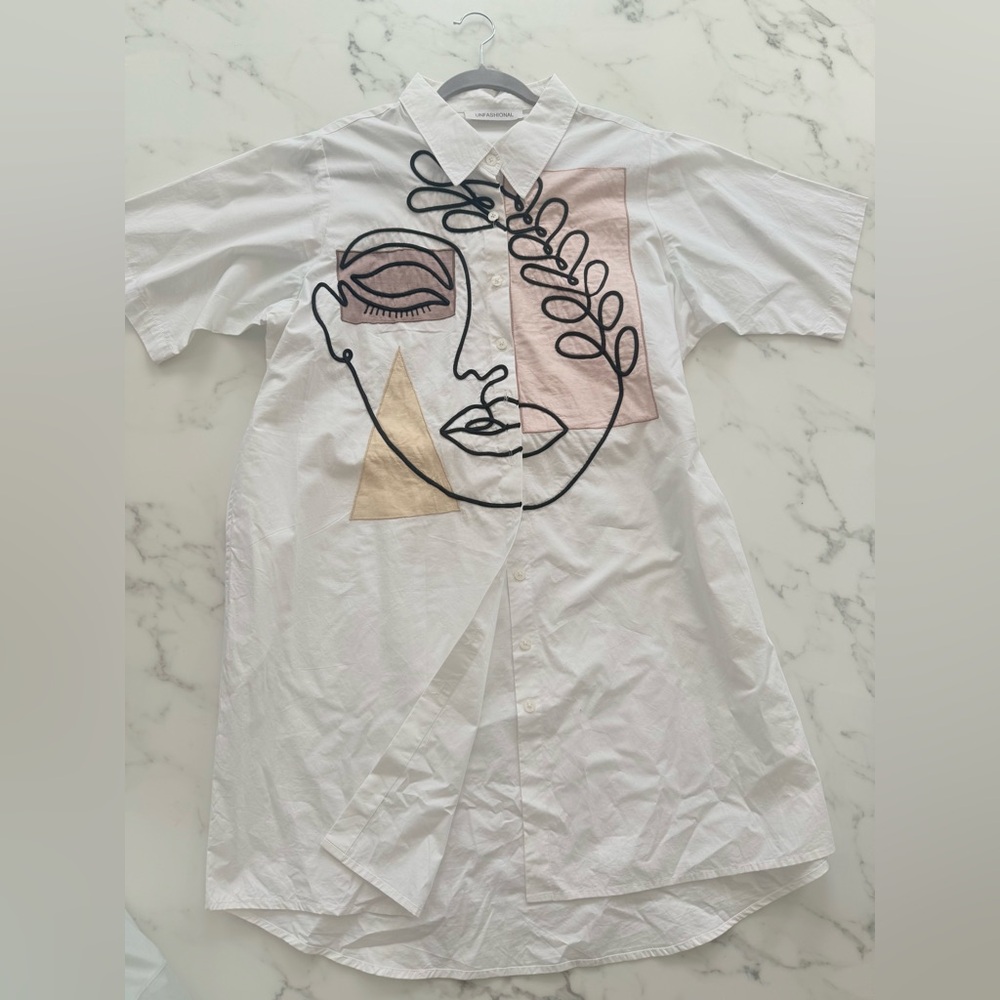 Artistic abstract Face Design Long Shirt
